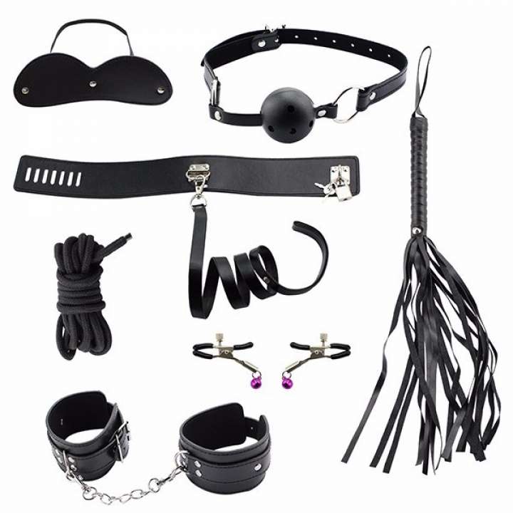 Priser på BDSM FETISH SÆT 8 DELE TEASE ME