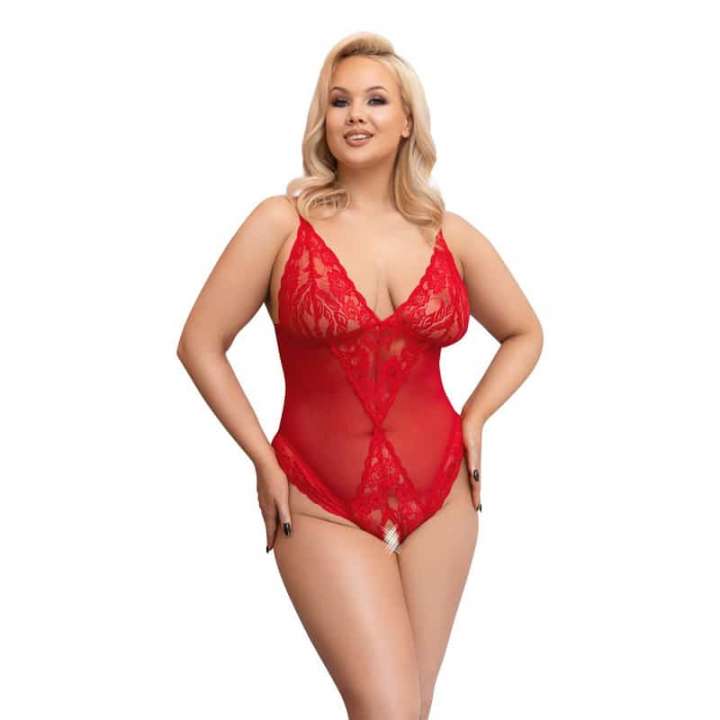 Priser på Cottelli Carolina Bundløs Bodystocking Rød - XL