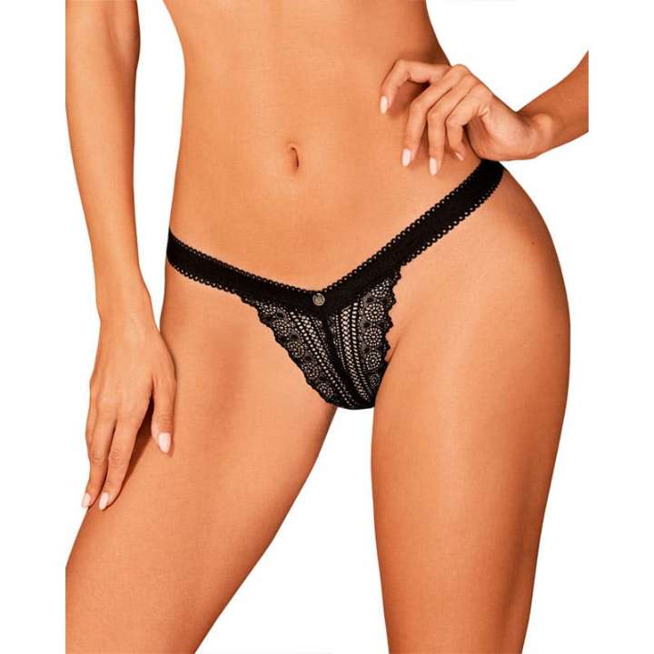 Priser på Obsessive Estiqua Blonde Trusse Sort - M/L