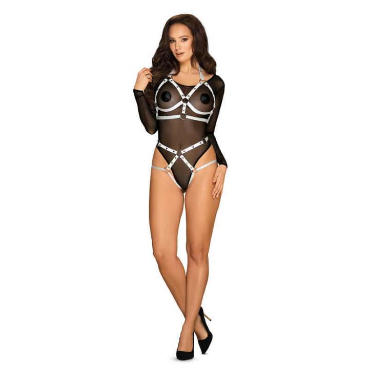 Priser på Obsessive Body Harness Underdel Hvid - XL/XXL