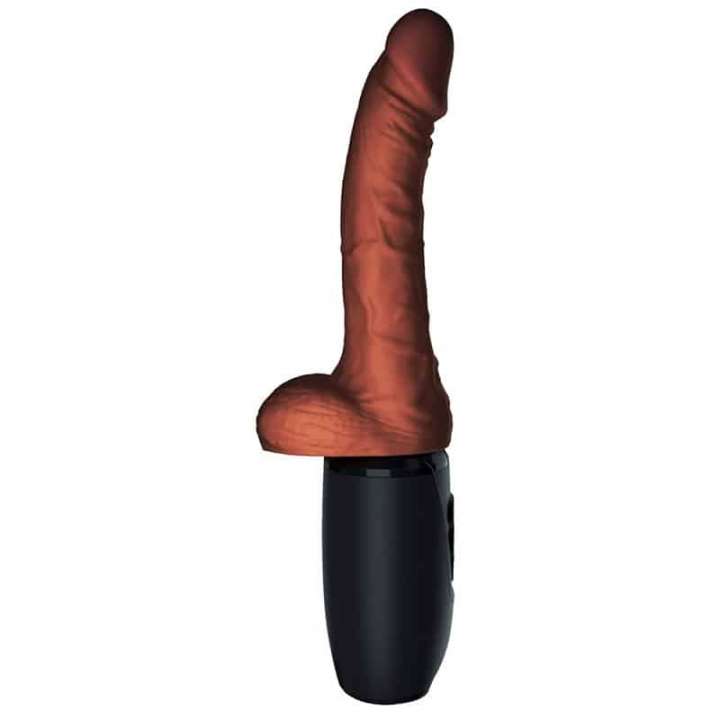 Priser på King CockÂ® Plus Thrusting Dildo med Kugler og Varme 19 cm Brun