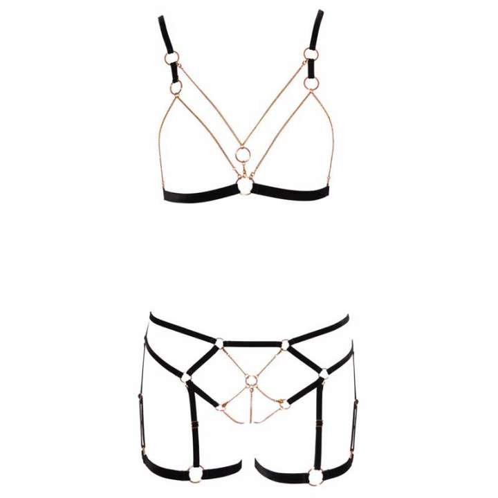 Priser på Cottelli Provocative Åben BH Harness Sæt - XL