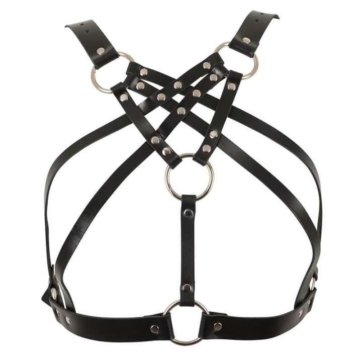 Priser på Zado Fetish Læder Bryst Harness Sort