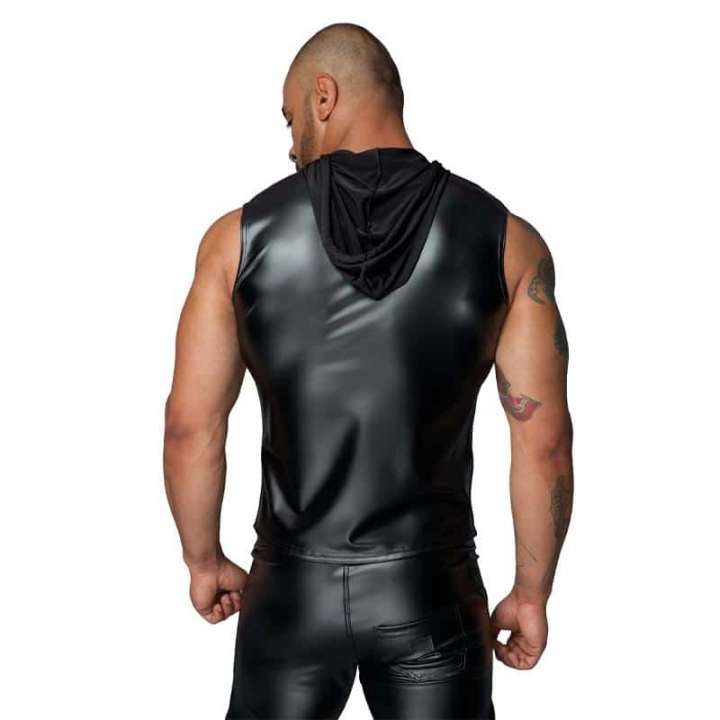 Priser på Noir Handmade Aiden Wetlook Hættetrøje Sort - S