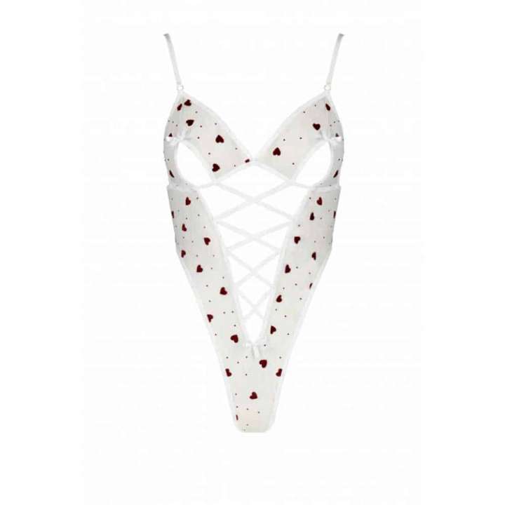 Priser på Passion Lovelia Bodystocking Hvid - S/M