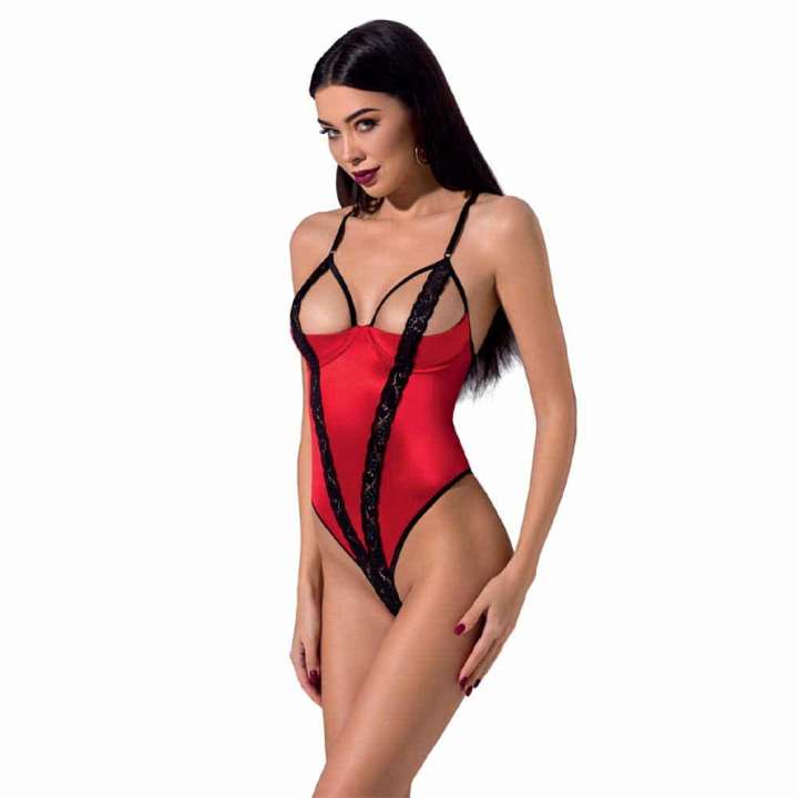 Priser på Passion Femmina Bodystocking Rød og Sort - XXL/XXXL