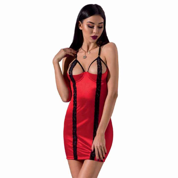 Priser på Passion Femmina Chemise Rød og Sort - L/XL