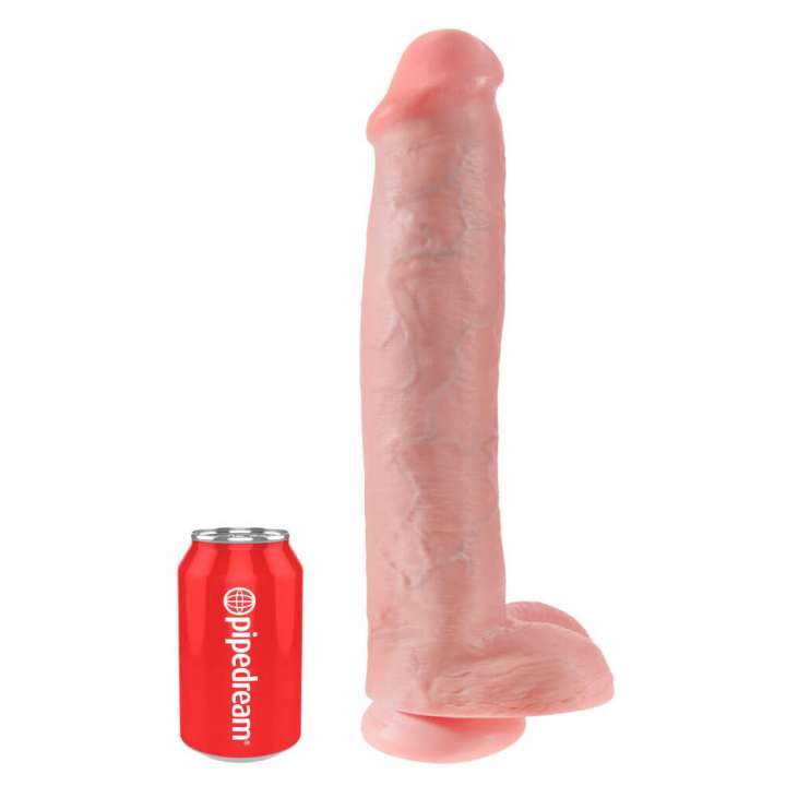 Priser på King CockÂ® Dildo Med Kugler Lys Hud 38 cm