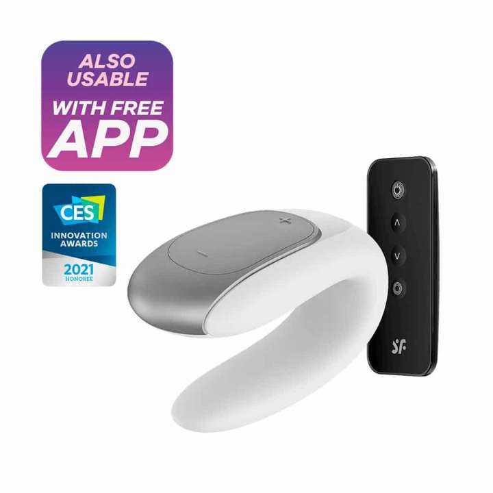 Priser på Satisfyer Double Fun App-Styret Par Vibrator - Hvid