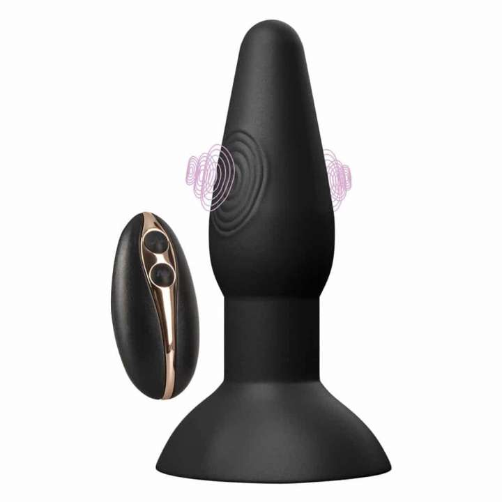 Priser på Black Velvets Thumping Buttplug vibrator Sort