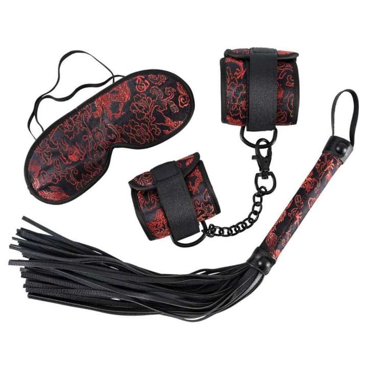 Priser på Bad Kitty Asia Bondage Sæt Rød og Sort
