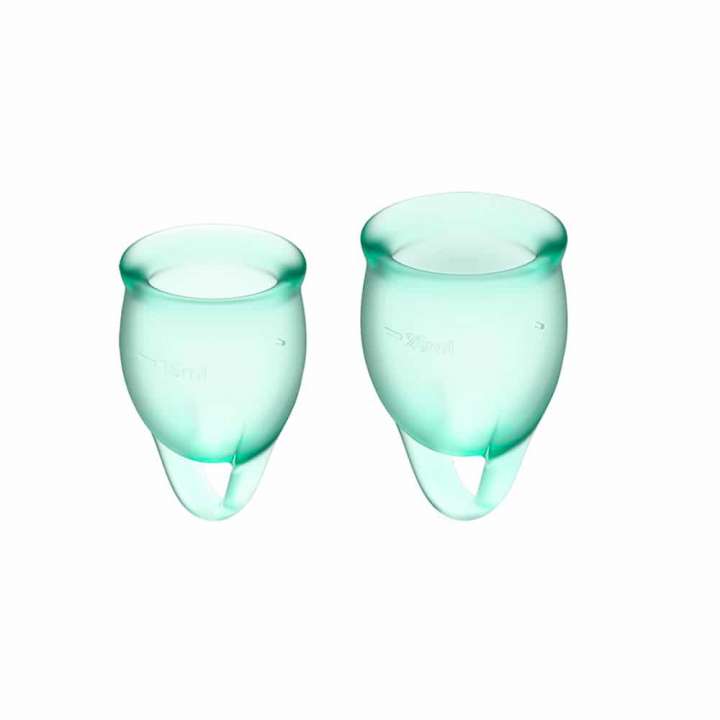 Priser på Satisfyer Feel Confident Menstruationskop 2 pak - Lysegrøn