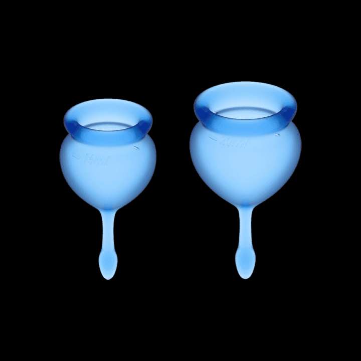 Priser på Satisfyer Feel Good Menstruationskop 2 pak - Mørkeblå
