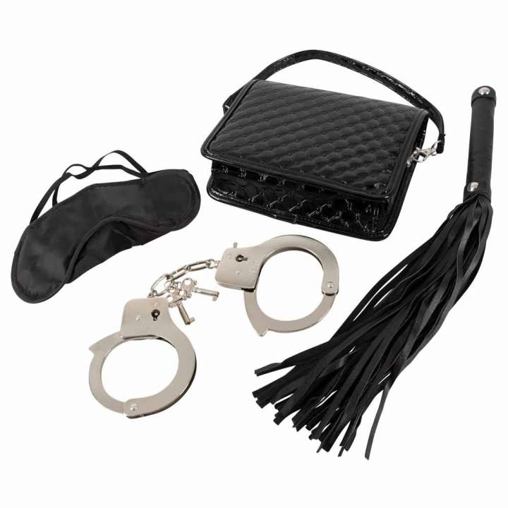 Priser på Bad Girl Taske med Blindfold Håndjern & Pisk