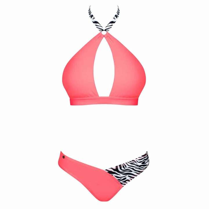Priser på Obsessive Bahamya Bikini Koral og Zebra - S