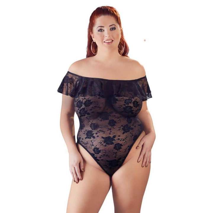 Priser på Cottelli Curves Josie Bodystocking Sort - L