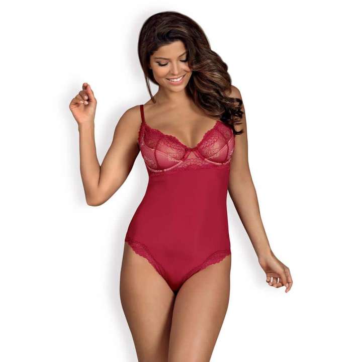 Priser på Obsessive Rosalyne Bodystocking Rød - L/XL