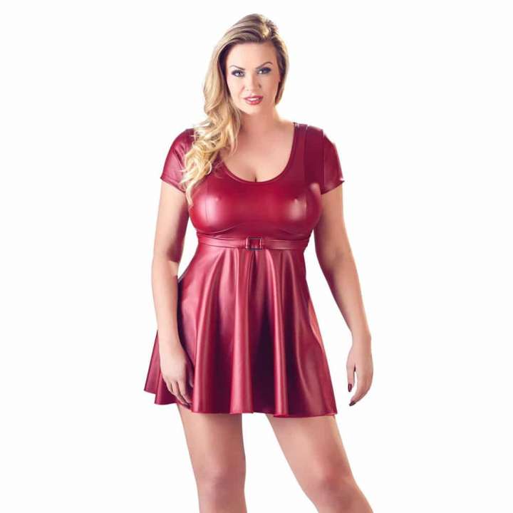Priser på Cottelli Rød Wet-Look Babydoll - XXL