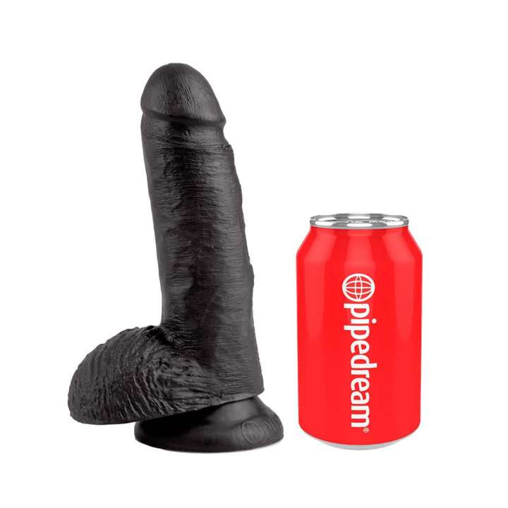 Priser på King CockÂ® Sort Dildo Med Kugler 18 Cm