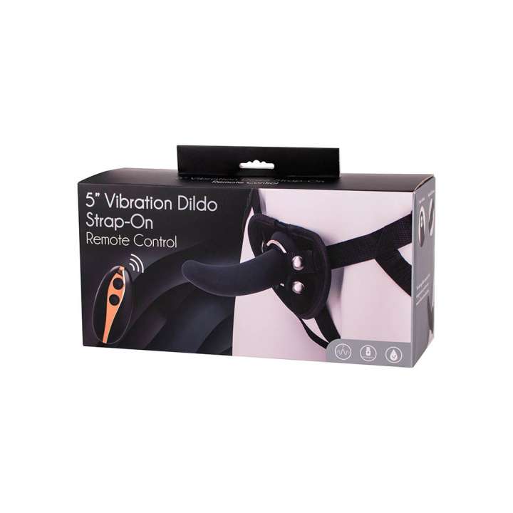 Priser på Sort Dildo Strap-on med vibrator 13 cm